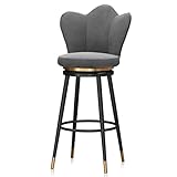 Exquisite Barhocker, moderne Küchenhocker, Barhocker, um 360° drehbare Frühstücksstühle, mit Rückenlehne und schwarzen Beinen, für hohen Hocker in der Küche, Café-Theke (Sitzhöhe 75 cm, 6 Farben) (Far