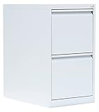 Lüllmann Büro Hängeregistratur Schrank 70x40x62cm (HxBxT) komplett montiert für DIN A4 Hängemappenmit 2 Schüben, einbahnig 560217 Weiß