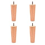 apdm 4 Stück Massivholz-Möbelbeine, Mid-Century Modern Holz-Ersatzbein-Sofabeine für Sessel, Couchtisch, Schrank, Stuhl, Kommode (25cm/9.84in,Wood Color)