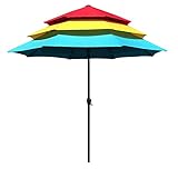 NOALED 3M Außenterrasse, Marktgartenschirm, dreischichtiger Sonnenschirm mit Handkurbel, Farbe, für Strand-/Pool-/Terrassenschirme, auch zum Schießen, Partydekoration