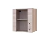 RIWAA - Küchen Glashängeschrank LEEDS - Oberschrank - Akazie - 50 cm Breite