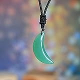 FADUNI 1pc Naturquarz Stein Anhänger Mondform Edelstein Kristall Schmuck Gesundheit Halskette for Frau Geschenke geeignet for Möbel Dekoration Pierres brutes et minéraux
