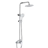 YXYY Duschset Wellness DuschsäUle Rain Überkopfbrause Duschset Duschsystem Regenduschset mit Kopfbrause Wandhalterung Kupfer für Wand-und Eckmontage geeignet