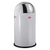 WESCO 175 831 Pushboy Abfallsammler 50 Liter Mint 40 x 40 x 75.5cm (L/B/H), Edelstahl, Cool Grey Matt, 40 cm