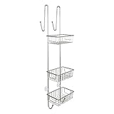 Edaygo Duschablage Duschregal zum Hängen Ohne Bohren, Edelstahl Rostfrei, für Duschkabinenstärke bis 3 cm, mit 3 Körben (83 cm)