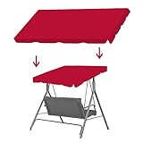 Dach für Hollywoodschaukel, Ersatz Bezug Sonnendach Schaukel Dach für 2-3 Sitzer, Ersatz-Überdachung für Hollywoodschaukel/Hängematte(Size:190x125x15cm/74.8x49.2x5.9,Color:Rot)
