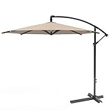NOALED Sonnenschirm für den Außenbereich, 3 m, Bananenschirm – Gartenhalterung, hängender Regenschirm – verstellbare Winkel, wasserdichte, UV-beständige Stoffe – Faltbarer Marktschirm für