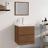 INLIFE Badmöbel-Set Braun Eichen-Optik Holzwerkstoff,Braun,22.5KG,3152866