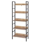 eSituro Standregal Bücherregal Metallregal Küchenregal Treppenregal Leiterregal Stufenregal Aufbewahrungregal 4 Ablagen Metall+MDF 60x27,5x126CM SSTR0043