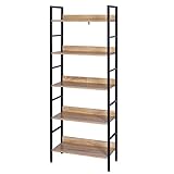 eSituro Standregal Bücherregal Metallregal Küchenregal Treppenregal Leiterregal Stufenregal Aufbewahrungregal 4 Ablagen Metall+MDF 60x27,5x126CM SSTR0043