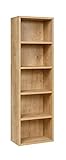 furni24 Bücherregal mit 5 Fächern, Holzregal, Würfelregal, Aufbewahrungsregal, Saphir Eiche, 40x24x132h