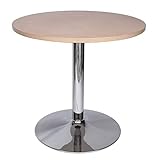 Runde Bartischplatte, runde Holztischplatte, galvanisierte Basis für Cocktailbar, Pub, Kaffee, Tee, Esszimmer, Bistro, Tisch im Freien (Größe: 45 x 60 x 74,5 cm)