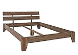 MASSIVMOEBEL24.DE Sheesham Massivholz Bett 180x200x75 Palisander Holz Möbel Nature Grey #212