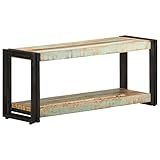 Vintage TV Lowboard TV Schrank Fernsehtisch TV Board TV-Ständer Fernsehschrank Medienkonsole mit Regale für Wohnzimmer Schlafzimmer, 90x30x40 cm Altholz Massiv