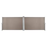 EINFEBEN 180x600 cm Doppel Seitenmarkise, Brau Seitenmarkise Sichtschutz mit TÜV Geprüft Markise Ausziehbar UV-beständig für Balkon,Terrasse,Balkon,Garten Spielplätzen Sichtschutz