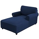 WWYL Jacquard-Chaiselongues Schonbezüge für Wohnzimmer, Chaiselongue Abdeckung Stretch Liegesessel Schonbezug, Husse Relaxliege Bezug für Wohnzimmer Liegesessel (Marineblau)