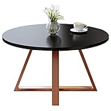 Nordischer Beistelltisch, Kleine Beistelltische, Schwarz/weiße Holzplatte, Niedriger Tisch, Sofatisch, Mitteltisch Für Wohnzimmer, Schlafzimmer, Büro, Platzsparende Möbe(Size:60*60*40cm,Color:Schwarz)