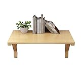 Schwebender Wand-Klapptisch aus massivem Kiefernholz, multifunktionaler Computertisch für das Heimbüro, Küchen-Esstisch, Werkbank, mit Zubehör, 50-140 cm optional, Holzfarbe (120 x 50 cm/