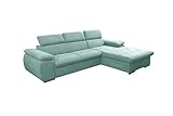 mb-moebel Ecksofa mit Schlaffunktion Eckcouch mit Bettkasten Sofa Couch L-Form Polsterecke NILUX (Mintgrün, Ecksofa Rechts)