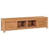 ZEYUAN TV-Schrank, TV Lowboard, TV Board, Fernsehtisch, Fernsehschrank, Wohnzimmer, TV Tisch, Fernseher Tisch, Fernsehkommode, 135x30x35 cm Massivholz Teak