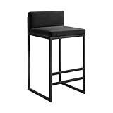 Barhocker, Küchen-Barstuhl, moderner Luxus, Theke, Haushaltsgegenstände, hoher Hocker, Eisenkunst, einfach, mit Rückenlehne, Metallbein, 45 cm, C