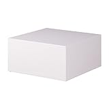 FineBuy Couchtisch MONOBLOC 60 x 60 x 30 cm Hochglanz MDF Weiß lackiert | Design Wohnzimmertisch Cube quadratisch | Lounge Beistelltisch Würfel Form