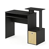 Furinno Econ Mehrzweck Home Office Computer Schreibtisch mit Ablage und Einschub, holz, Schwarz Braun, 40.01 x 40.01 x 86.61 cm