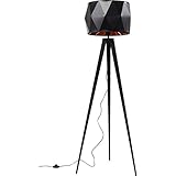 Kare Design Stehleuchte Triangle Tripod Matt Black, Stehlampe Retro, Stehlampe modern, schwarz, (H/B/T)156x53,5x45cm