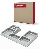 Gedotec Kosmetik Organizer - Kunststoff | 1 Stück Premium Kosmetik-Einsatz Silbergrau | H4121 | Schubladen Ordnungssystem | Schubladen mit Korpusbreite 420 mm | Schubladen im Bad und Schlafzimmer