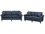 Beliani Modernes Sofa Set 2er Sofa 3er Sofa Polsterbezug dunkelgrau Otra