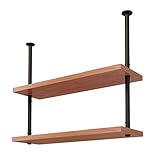 Deckendekoration Hängeregal, Schmiedeeisen Hängeschrank Bar Weinregal, Retro Stil Massivholz EIN Wort Regal Wand Bar Dekoration Blumenständer (Color : Black, Size : 80X25X70CM) (Black 60X25X