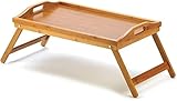 ZAANU Faltbares Betttablett aus Holz, Frühstück auf dem Bett, Laptop-Schreibtisch, einfacher Esstisch for Schlafsofa, Picknicktisch mit Griff