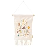 Papierdrachen Wanddeko für Jungen und Mädchen - Dekoration aus Stoff für das Kinderzimmer - Boho Wandteppich - Wandbehang mit Alphabet - Set 1