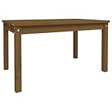 Gartentisch Kaffeetisch Terrassentisch Beistelltisch Couchtisch Balkontisch Loungetisch mit Holzrahmen, Garten Tisch für Indoors/Outdoors, Honigbraun 82,5x50,5x45 cm Massivholz Kiefer