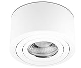 lambado® LED Aufbauleuchte für Feuchtraum/Deckenstrahler Set inkl. 230V 5W Spots dimmbar - Wasserschutz für Bad & Außen - Aufbaustrahler IP44 in weiss