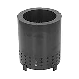 Asixxsix Tisch-Feuerstelle, rauchfreie Outdoor-Eisen Mini-Feuerstelle mit Stand, tragbare kompakte effiziente Heizung durch Pellets oder Holz Solo-Ofen für Stadt, Vororte, Camping, Patio (Schwarz)
