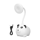 Kinder-Leselampe, Niedliche Schreibtischlampe, Kinderbuchlampe, Buch-Leselampe, Sockel Im Panda-Stil, Flexibler Schwanenhals, USB-Aufladung, 600 MAh, LED-Schreibtischlampe für Familien-Lernbüro