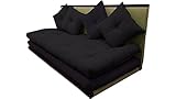 Futon On Line Sofa, Schwarz, 80 x 200 cm, 0723011, Farbe des Tatamis: Strohhalm; Farbe Futons: Schwarz