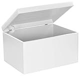 LAUBLUST Holzkiste mit Deckel - 40x30x24cm, Weiß, FSC® - Aufbewahrungskiste | Erinnerungsbox | Bastel- & Geschenkkiste