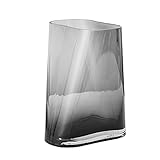 Blumenvase, Grau Transparente Glasvase, Blumenarrangement Für Wohnzimmer Home Couchtisch Schlafzimmer Arbeitszimmer Dekoration, 7,87 Zoll Dekorative Vasen