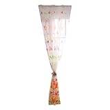 Voile Transparent Curtains Window Tulle Curtains 1 Panel 100cm x 270cm Butterfly Printing Transparent Screen Cluster Flower Curtain Offset Screen Screen Wear Rod Basic Drapes