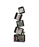 Bücherschrank Bücherregal Bücherregal Mit Schrank 5-stöckiges Geometrisches Bücherregal Kreativität Gestapeltes Quadratisches Bücherregal Home Office Display Regal Bücherregale ( Color : Black )