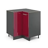 Vicco Küchenschrank R-Line Hängeschrank Unterschrank Küchenzeile Küchenunterschran Anthrazit (Bordeaux Hochglanz, Eckunterschrank)