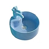 wanhaishop Badezimmerspüle Nette runde keramische Badezimmerspüle mit tierförmigem Wasserhahn-Waschbecken-Set (mehrere Farben zur Auswahl) Kunstbecken (Color : Blue)