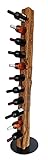 Wood & Wishes – Rustikaler Weinständer, Weinregal, Weinhalter aus Massivholz; gefertigt in Handarbeit für 11 Flaschen Wein; Höhe 158 cm Ø 34 cm; Treibholzoptik; Landhausstil; dekoratives Unikat