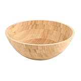 BIOZOYG Bambus-Schale rund Ø 30cm für kalte und warme Speisen I Suppenschüssel I nachhaltiges Serviergeschirr Pasta-Schale I stylische Obstschale I Partygeschirr I Salatschüssel groß XXL 3,9l