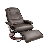 Cherbowing Elektrisch Relaxsessel mit Massagefunktion Fernsehsessel Massagesessel mit liegefunktion 360° drehbar 150°-Neigung Kunstleder Schwarz/Braun (Braun)