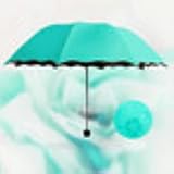 Regenschirm Mini Water Encounter Flowering Sunny Umbrella Lady UV-Schutz Einfarbiger Sonnenschirm Winddichter Reiseschirm