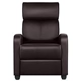 Yaheetech TV Sofa mit Liegefunktion Sessel mit Rücklehne Relaxsessel Ruhesessel Fernsehsessel Liegesessel Cinemasessel Recliner Einzelsofa Kunstleder Braun