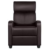 Yaheetech TV Sofa mit Liegefunktion Sessel mit Rücklehne Relaxsessel Ruhesessel Fernsehsessel Liegesessel Cinemasessel Recliner Einzelsofa Kunstleder Braun